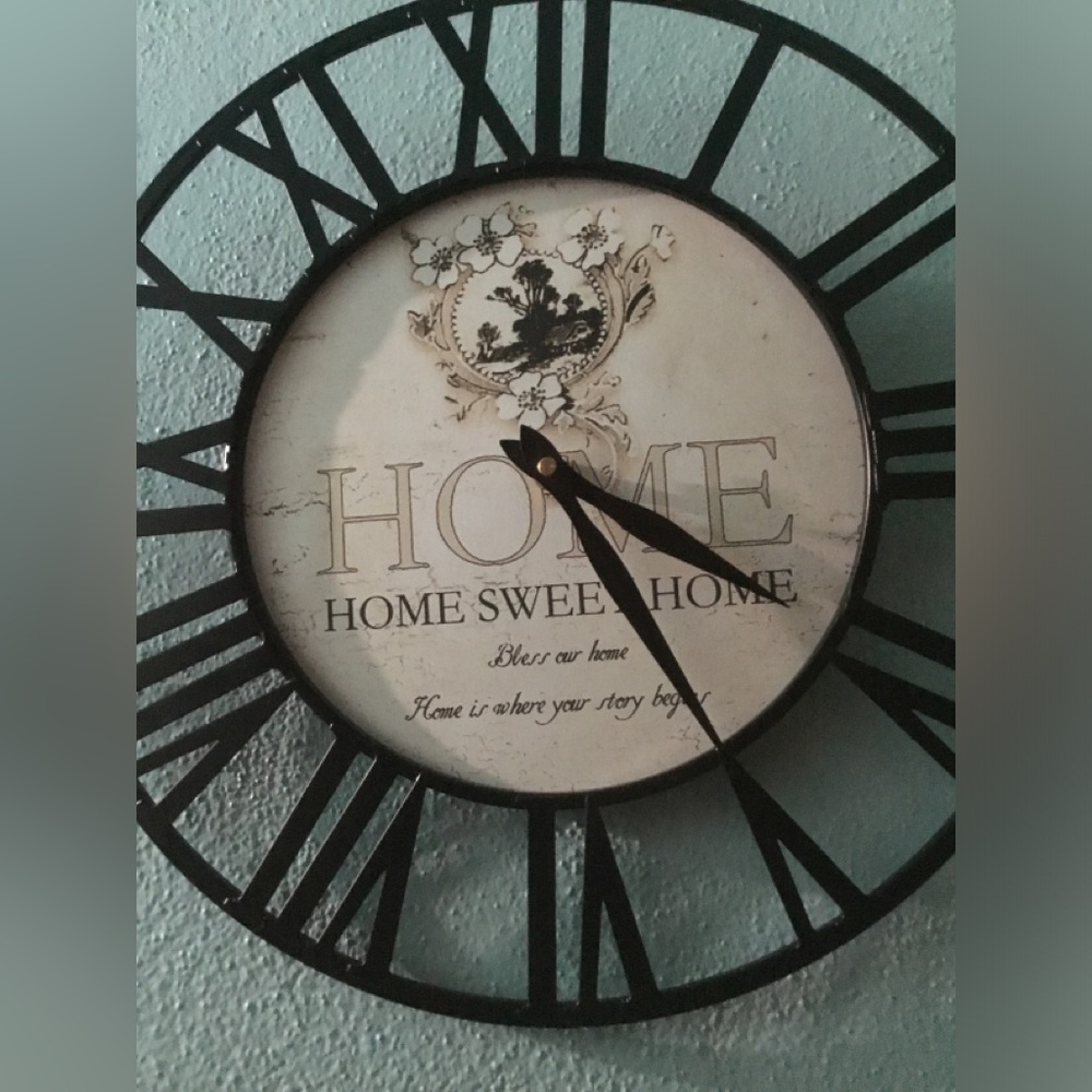 Rustic Metal Wall Clock New w/ 3 tiny defects - Picture 2 of 16